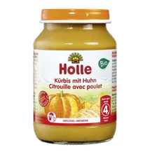 Holle Bio Sütőtök csirkehússal - üveges bébiétel 190g 5 hónapos kortól