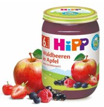 HiPP BIO Gyümölcspüré erdei gyümölcsök almában 6 hónapos kortól 190 g