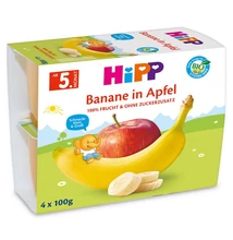 HiPP BIO Gyümölcspüré alma-banán 4x100g 5 hónapos kortól