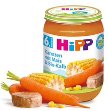 HiPP BIO Sárgarépa kukoricával és borjúhússal 6 hónapos kortól 190g