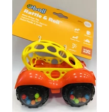 Játék autó Oball, 3 hó+, Sárga-piros Játék autó Oball, 3 hó+, Sárga-piros