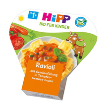 HiPP BIO Menü Zöldséggel töltött Ravioli Paradicsomszószban 1-3 éves kor között 250g