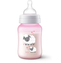 Philips Avent Anti-colic cumisüveg, 260ml, rózsaszín bárány, 1hó+