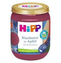HiPP BIO gyümölcskészítmény alma áfonyával bébidesszert 5 hónapos kortól 160g