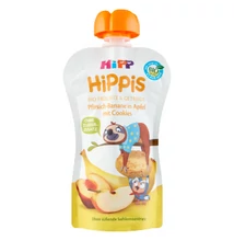 HiPP HiPPiS Alma-banán-őszibarack keksszel BIO desszert 1 éves kortól 100g