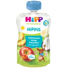 HiPP HiPPiS BIO Alma-banán-mangó kókusztejjel és zabbal 1 éves kortól 100g