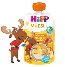 HiPP Bio Müzli őszibarack-banán almában joghurttal 1 éves kortól 120g