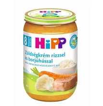 HiPP BIO zöldségkrém rizzsel és borjúhússal bébiétel 8 hónapos kortól 220g