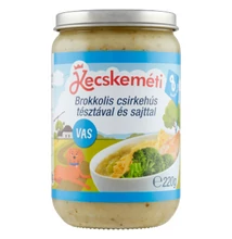 Kecskeméti Brokkolis csirkehús tésztával és sajttal bébiétel 8 hónapos kortól 220g