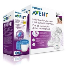 AVENT Natural kézi mellszívó + ajándék VIA pohár - 180 ml 5db