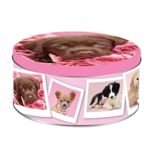 Home - Kerek doboz kutyák rózsaszín Home - Kerek doboz kutyák rózsaszín