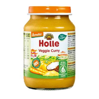 Holle Bio Veggie Curry - üveges bébiétel - Demeter 190g 6 hónapos kortól