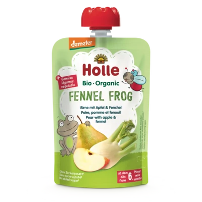 Holle Bio Fennel Frog - Tasak körte alma édesköménnyel - Demeter 100g 6 hónapos kortól