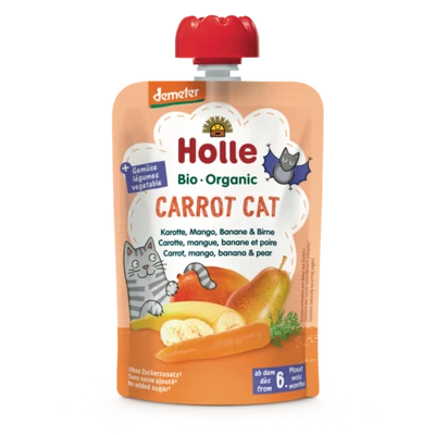 Holle Bio Cat Carrot - Tasak sárgarépa, mangó, banán és körte - Demeter 100g 6 hónapos kortól