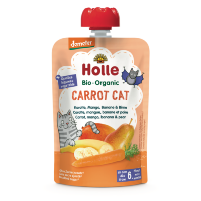 Holle Bio Cat Carrot - Tasak sárgarépa, mangó, banán és körte - Demeter 100g 6 hónapos kortól