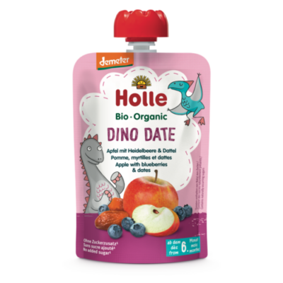 Holle Bio Dino Date - Tasak Alma áfonyával és datolyával - Demeter 100g 6 hónapos kortól