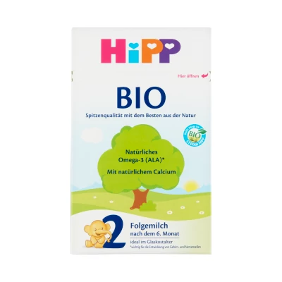 HiPP 2 BIO tejalapú anyatej-kiegészítő tápszer 6 hónapos kortól 2 x 300 g (600 g)