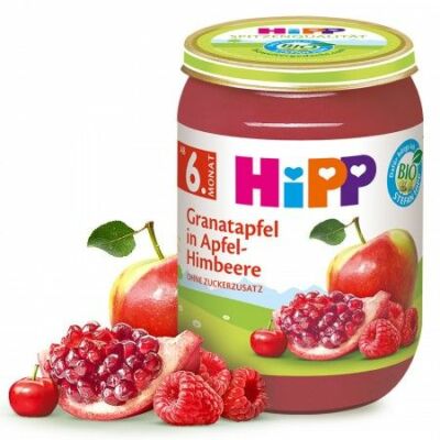 HiPP BIO Gránátalma alma-málnával 6 hónapos kortól 190g