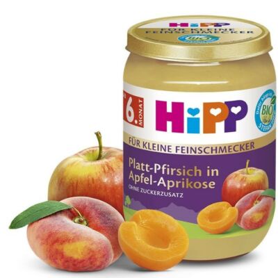 HiPP BIO Gyümölcs Barack-alma 6 hónapos kortól 190g