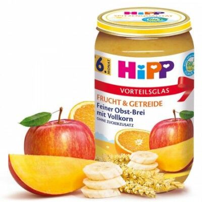 HiPP BIO Gyümölcskása teljes kiőrlésű gabonafélékkel 6 hónapos kortól 250g