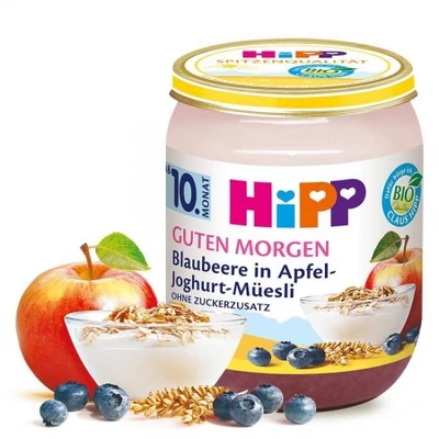 HiPP BIO Reggeli müzli Joghurt-áfonya-alma 10 hónapos kortól 160g