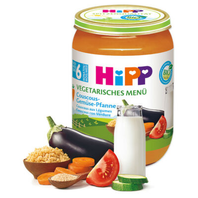 HiPP BIO Kuszkusz Zöldségekkel Vegetáriánus menü 6 hónapos kortól 190g 