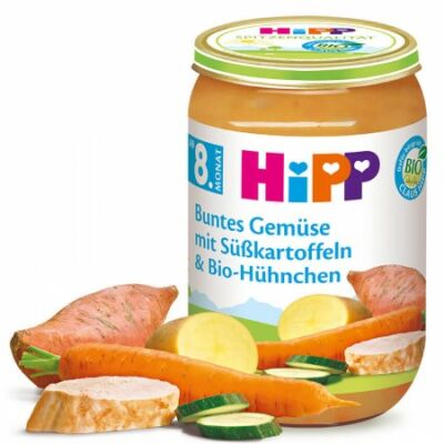 HiPP BIO Zöldség-édesburgonya-csirkehús 8 hónapos kortól 220g
