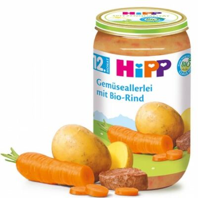 HiPP BIO Vegyes zöldség marhahússal 12 hónapos kortól 250g