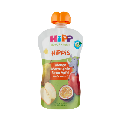 HiPP HiPPiS BIO mango-maracuja almás körtében gyümölcspép 1 éves kortól 100g
