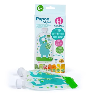 P&M Papoo Original tasak bébiételekhez, elefánt 150ml, 6 db