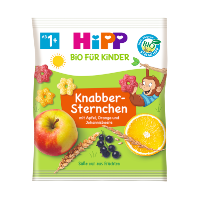 HiPP Gyümölcsös Csillagok BIO puffasztott gabonás termék kisgyermekeknek 1-3 éves korig 30g