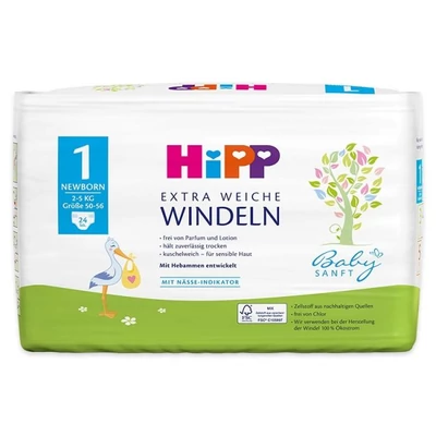 HiPP Babysanft Pelenka újszülötteknek 1 Newborn 24db 2-5kg