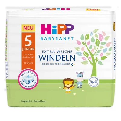 HiPP Babysanft Pelenka 5 Junior 29db, 11-16kg