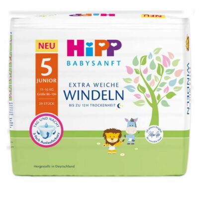 HiPP Babysanft Pelenka 5 Junior 29db, 11-16kg