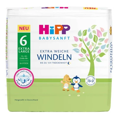 HiPP Babysanft Pelenka 6 Extra nagy 26db, 13kg felett