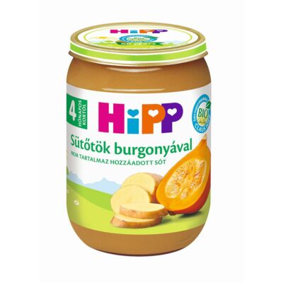 HiPP BIO sütőtök burgonyával bébiétel főzelék 4 hónapos kortól 190g