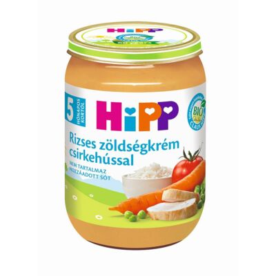 HiPP BIO rizses zöldségkrém csirkehússal bébiétel 5 hónapos kortól 190g