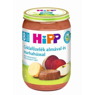 HiPP BIO Céklafőzelék almával és marhahússal bébiétel 8 hónapos kortól