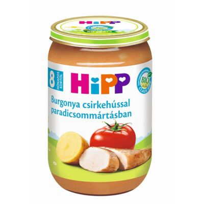 HiPP BIO Burgonya csirkehússal paradicsommártásban bébiétel 8 hónapos kortól