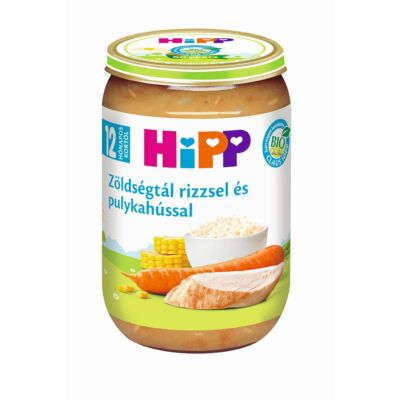 HiPP BIO zöldségtál rizzsel és pulykahússal bébiétel 12 hónapos kortól 220g