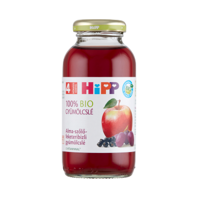 HiPP BIO alma-szőlő-feketeribizli gyümölcslé bébiital 4 hónapos kortól 0,2l