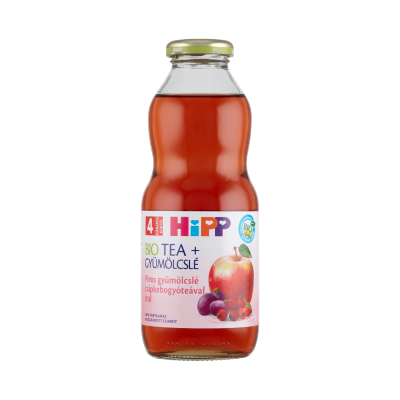 HiPP Tea + Gyümölcslé BIO piros gyümölcslé csipkebogyóteával bébiital 4 hónapos kortól 0,5l