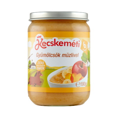 Kecskeméti gyümölcsök müzlivel bébidesszert 6 hónapos kortól 190 g