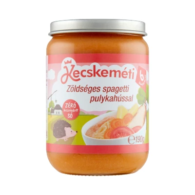 Kecskeméti zöldséges spagetti pulykahússal bébiétel 6 hónapos kortól 190g