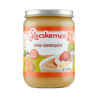 Kecskeméti Alma-banánpüré bébiétel 4 hónapos kortól 190g