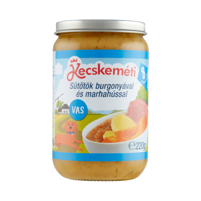 Kecskeméti sütőtök burgonyával és marhahússal bébiétel 8 hónapos kortól 220g